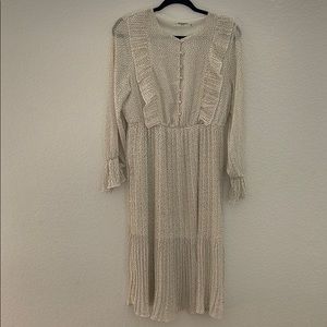 Long polka dot white dress